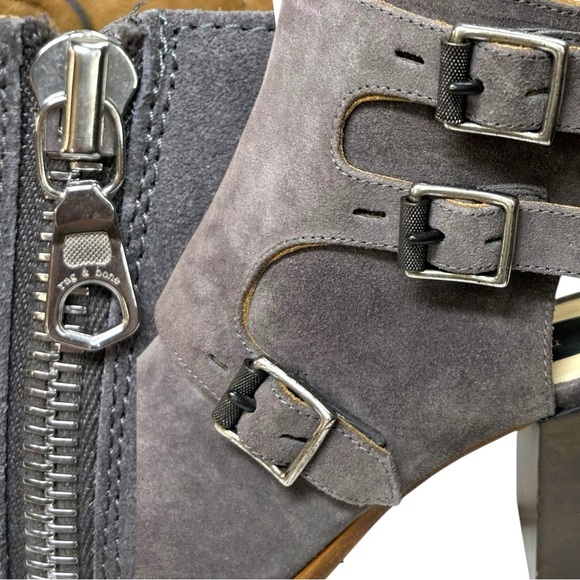 Rag & Bone - Women’s ‘Marta' Suede, Cut-Out Bootie - Grey, Size 38.5 IT, 8.5 US - Picture 13 of 16